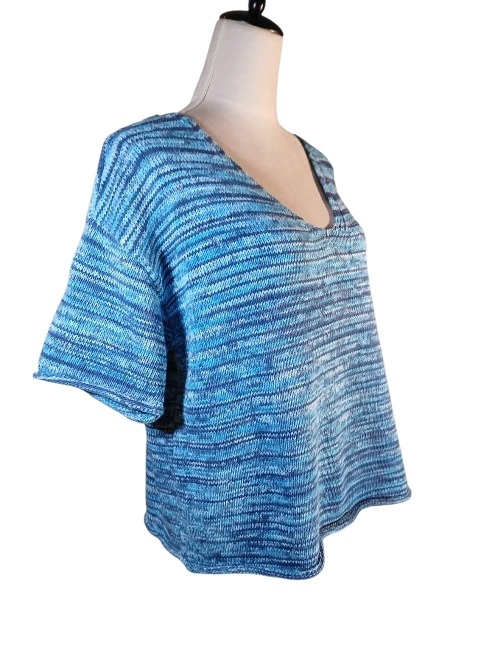 NWT Talbots Cotton Vneck Short Sleeved Warm Weather Sweater Size Large